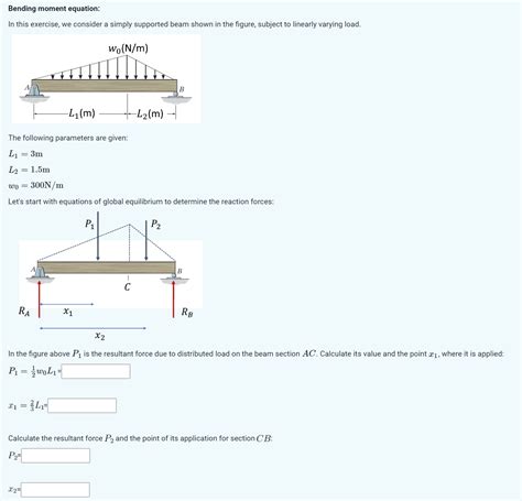 Solved Bending Moment Equation In This Exercise We