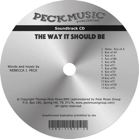 The Way It Should Be - soundtrack | Peck Music Publishing