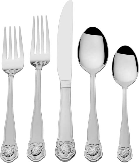 Towle Sea Turtle 20 Piece Flatware Set Stainless Steel