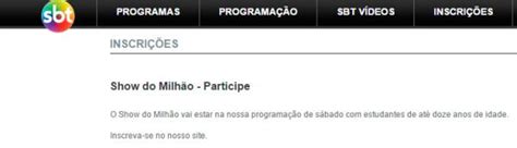 Show Do Milhao Inscrever - Como se inscrever para o Show do Milhão 2021 - 6 passos
