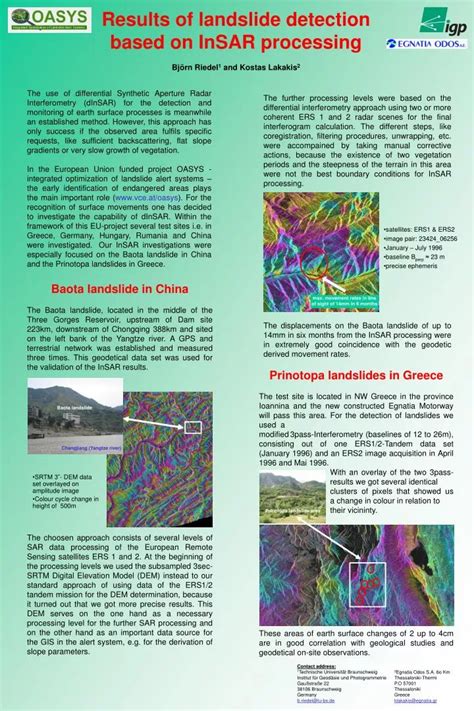 PPT Results of landslide detection based on InSAR processing Björn