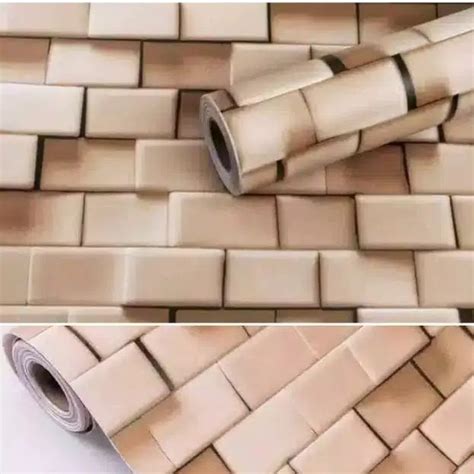 Jual Wellpaper Wallpaper Sticker Bata Coklat Panjang 10M X Lebar 45CM