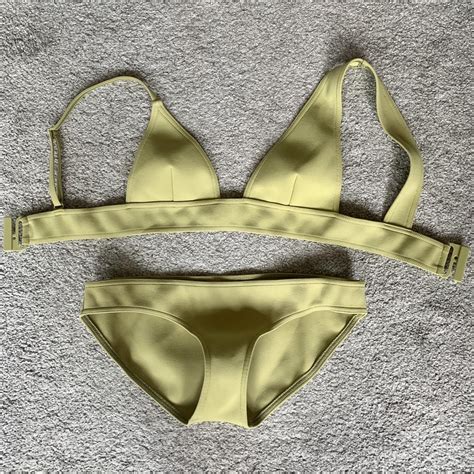 Asos Symmetric Neoprene Bikini Top Bottoms In Size Depop