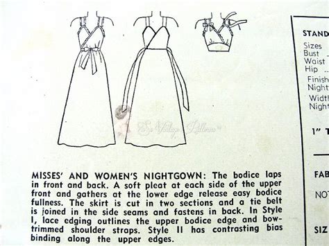 S Pin Up Style Nightgowns Lingerie Pattern Simplicity Glam Surplice Bodice Figure