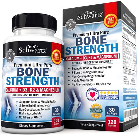 Buy Bone Strength Supplement With Calcium D3 K2 And Magnesium Highly Absorbable Vitamin Blend