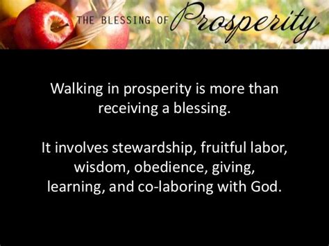 The Blessing Of Prosperity