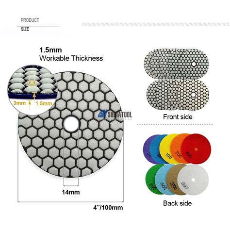 Mm Resin Bond Diamond Dry Flexible Floor Polishing Pads Sanding