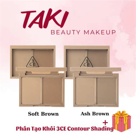 Phấn Tạo Khối 3ce Contour Shading Soft Brown Ash Brown Shopee