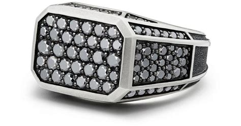 David Yurman Pave Signet Ring With Black Diamonds For Men Save 2 Lyst