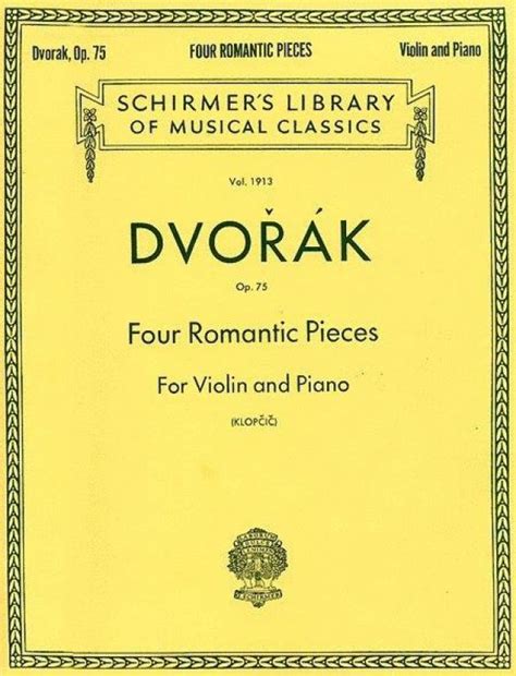 Anton N Dvo K Romantic Pieces For Violin And Piano Noty Na Housle