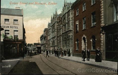 Queen Street And Museum Exeter United Kingdom Devon Postcard