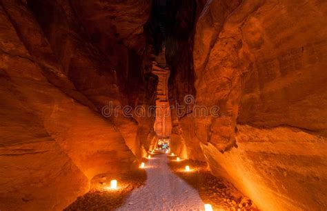 Petra, Jordan at Night stock image. Image of lights, nabataeans - 44634079