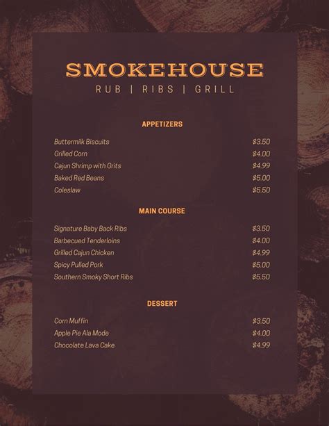 Southern Bbq Menus