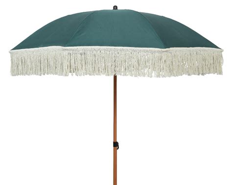 Parasol With Beige Tassels Green Coletta And Tyson Garden Centre