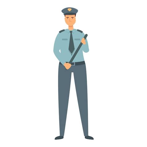 Vector De Dibujos Animados De Icono De Guardia De Coche Hombre De