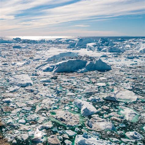 Iceberg E Gelo Da Geleira Na Paisagem Da Natureza ártica Na Gronelândia