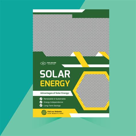 Green And Yellow Modern Solar Energy Flyer Design Template 34218424