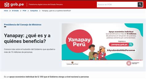 Bono Yanapay De 350 Soles Se Lanzó Link Oficial Sobre Información Del Subsidio Del Gobierno