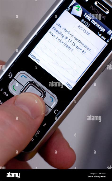 sms checkin confirmation text message Stock Photo - Alamy