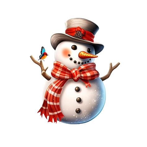 Imagem De Clip Art De Boneco De Neve Em Aquarela PSD Premium