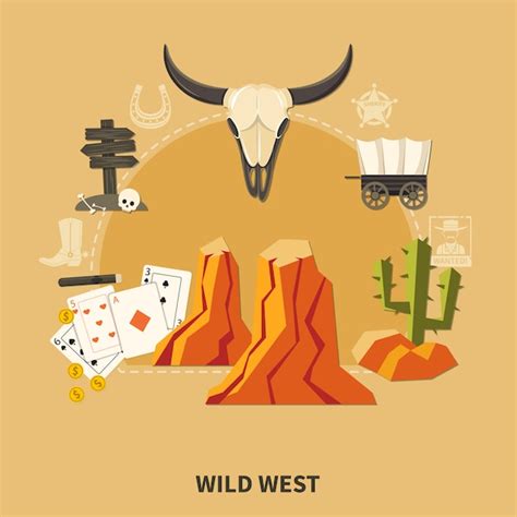 Premium Vector Wild West Composition