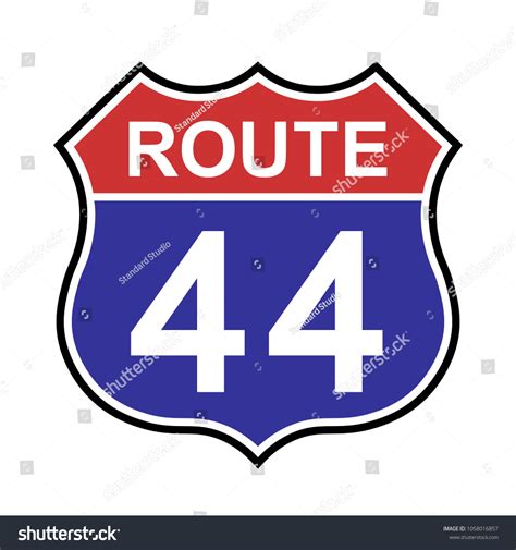 Us Route 44 Sign Shield Sign Stock Vector Royalty Free 1058016857