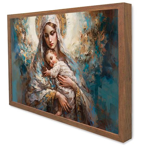 Quadro Decorativo Virgem Maria Em Moldura Caixa