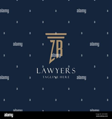 Zr Initial Monogram Logo For Law Office Lawyer Advocate With Pillar