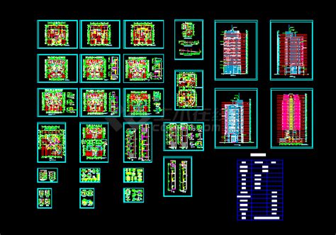 某高层综合楼施工设计方案全套cad详图室内节点图块土木在线