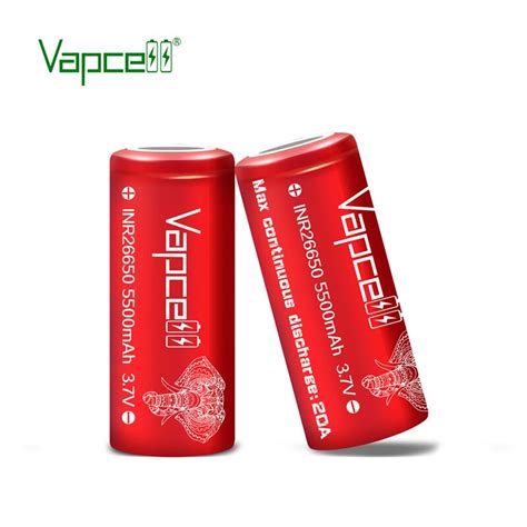 VapCell 26650 5500mah 20A Li Lon Battery Lepflashlightstore