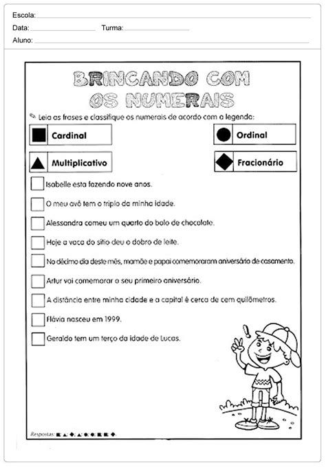 Números Cardinais Ordinais Multiplicativos E Fracionários