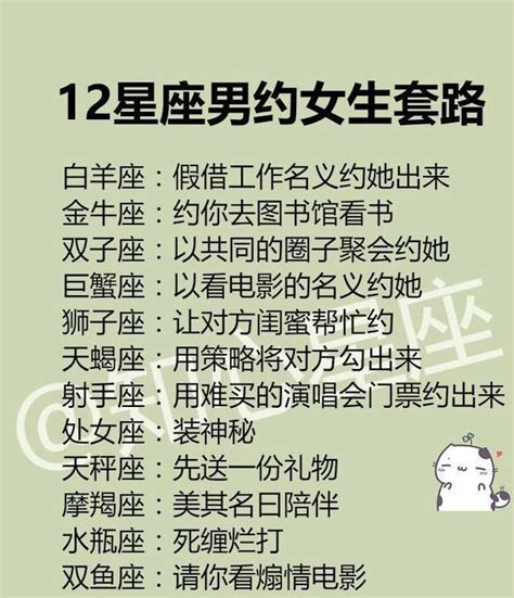 十二星座男約女生套路，水瓶死纏爛打，處女一定要裝神秘 每日頭條