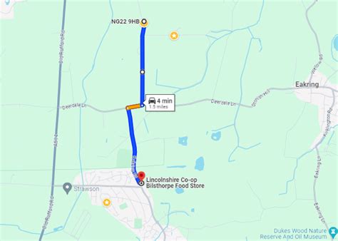 Bilsthorpe Co Op Map Rufford Park Lodge