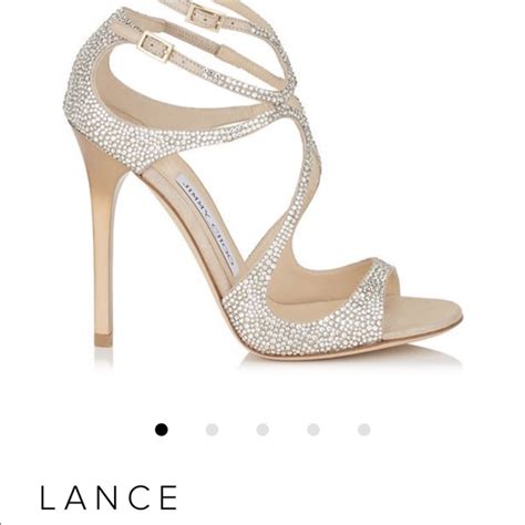 Jimmy Choo Shoes Jimmy Choo Nude Suede Sandals With Crystals Poshmark