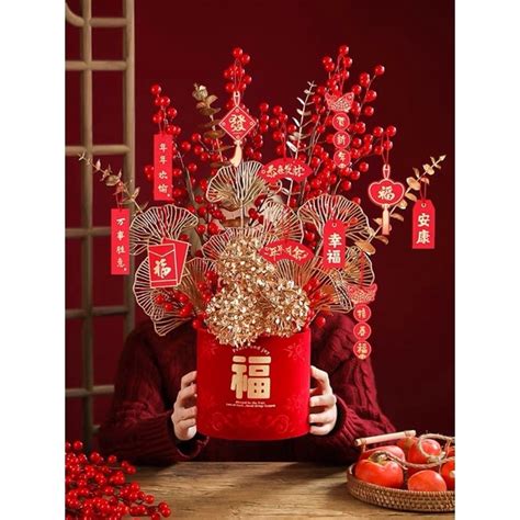 Jual Pohon Imlek Sincia Meihua Bunga Artificial Red Cherry Sakura Chinesse New Year Tree Pussy