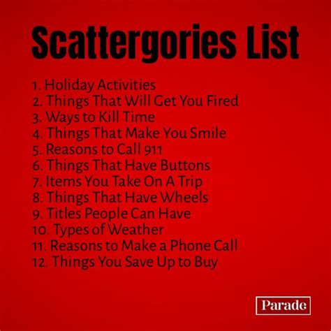 Funny scattergories lists - sekabarcode