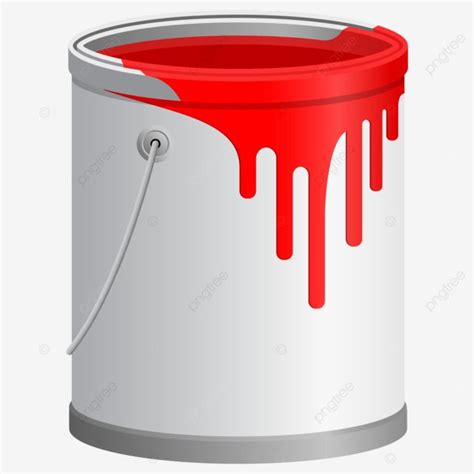 clipart de balde de tinta  tintas vermelhas vetor png balde de