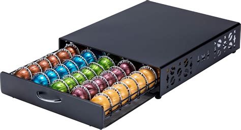 Zcdcp Nespresso Pod Holder Vertuo Pod Storage Drawer Black