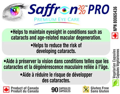 Saffron 2020 Pro Best Eye Health Supplement For Amd And Vision