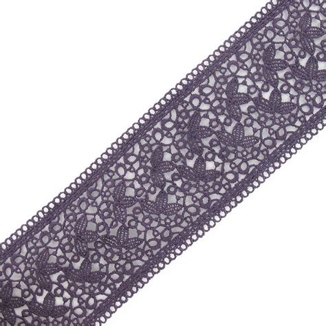 Guipure Frise Feuillage 67 Mm Parme X 50cm Ma Petite Mercerie