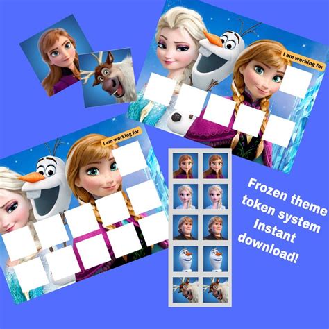 Frozen Token Economy System Aba Visual Printable Etsy Canada Token