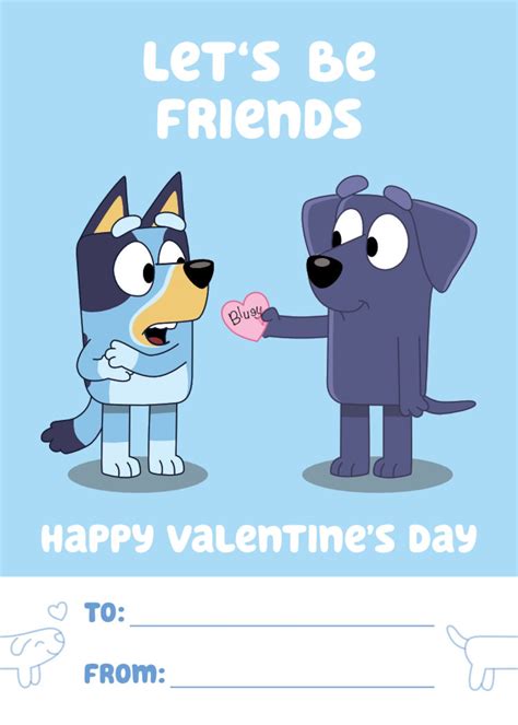 Printable Bluey Valentines Cards
