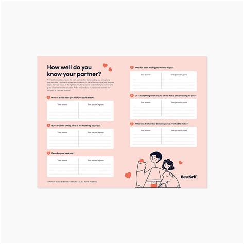 How Well Do You Know Your Partner (Digital Download) - Worksheets Library
