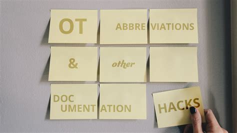 OT Abbreviations—and Other Documentation Hacks • OT Potential