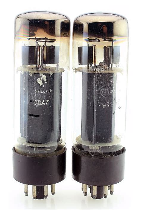 Pair Amperex Bugle Boy El Ca Brown Base Dd Getter Xf Reverb