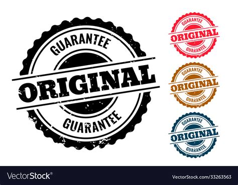 Original Guarantee Authentic Rubber Stamp Set Of Vector Image