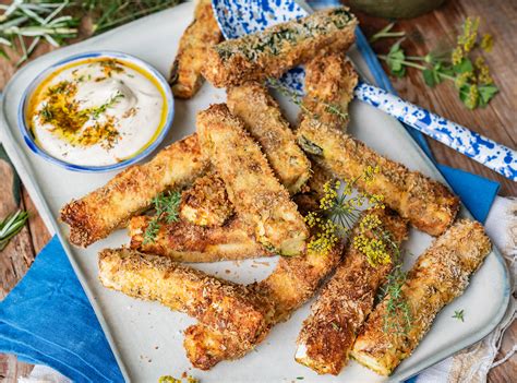 Zucchini Pommes griechisch gewürzt aus dem Airfryer