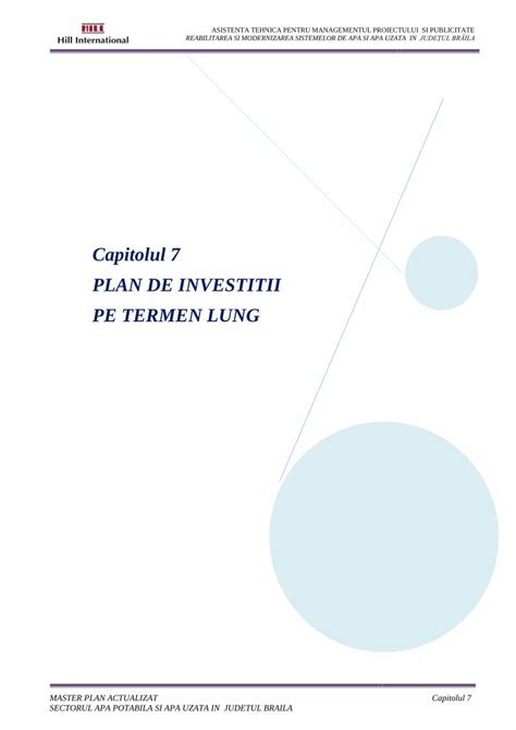 PDF Capitolul 7 PLAN DE INVESTITII Apabraila Ro Tabel Nr 7 4 7