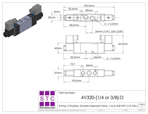 4V320: 4-Way, 2-Position Directional Solenoid Valve