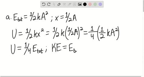 Solved A When The Displacement Of A Mass On A Spring Is A